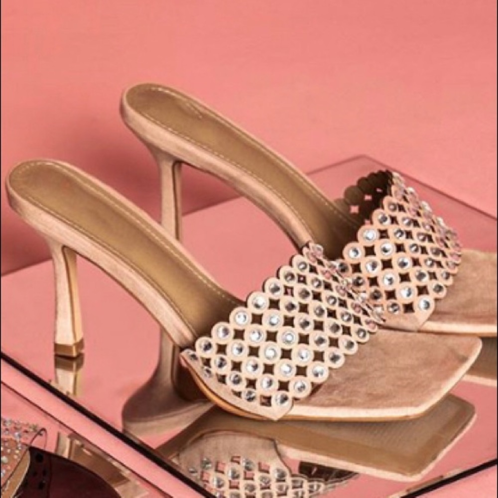 New Jeweled Mule in nude